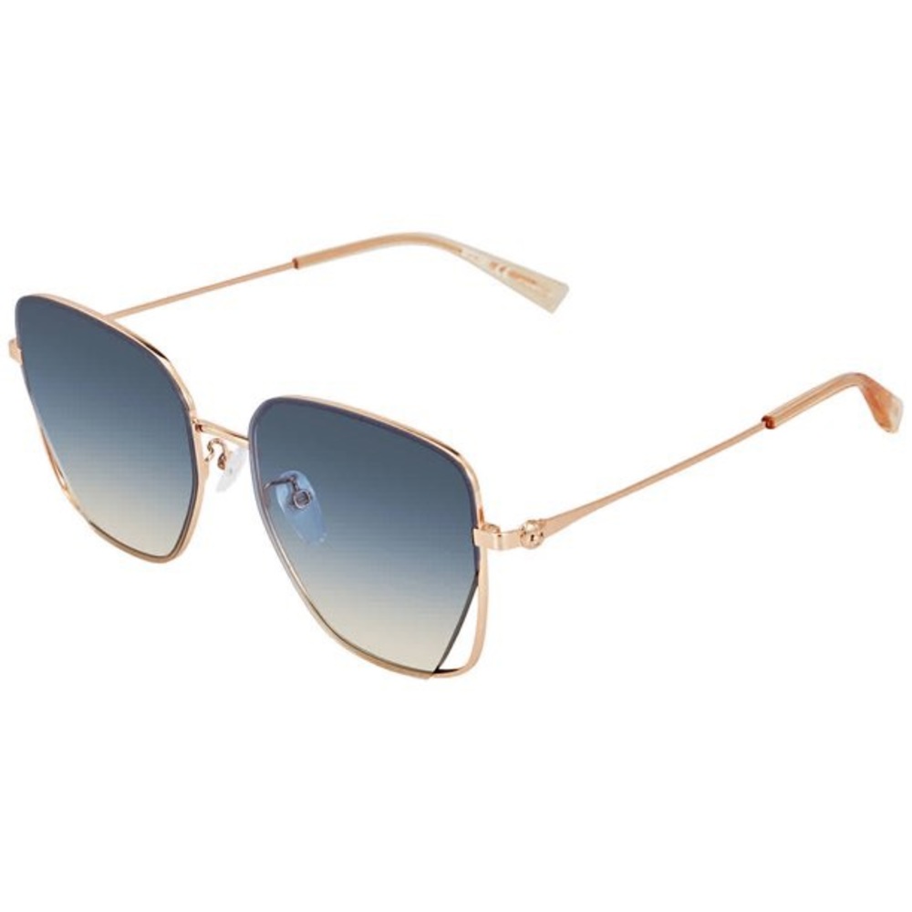 MOSCHINO Ladies Gold Tone Rectangular Sunglasses